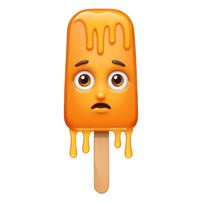 orange popsicle with eyes and hair sticker