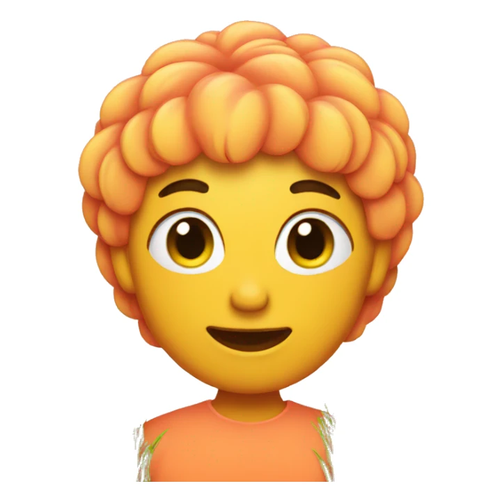 Peach with grass hair sticker