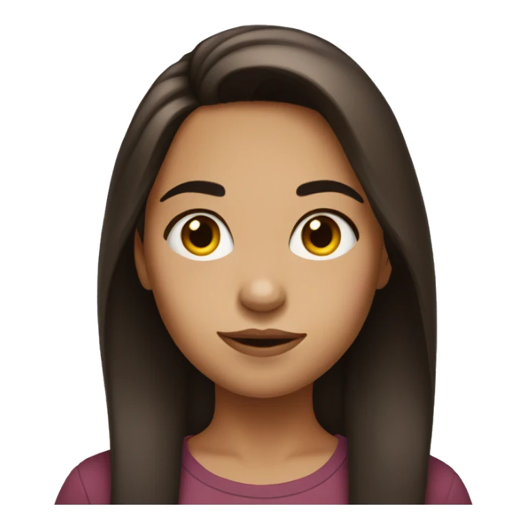 Girl with dark, auburn hair, raising one eyebrow sticker