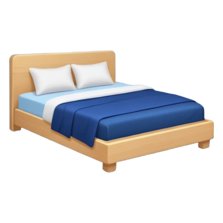 multiple ZZZ symbols rising upward, a comfortable bed with a dark blue blanket and white pillow,  nighttime vibe, flat design, soothing colors sticker