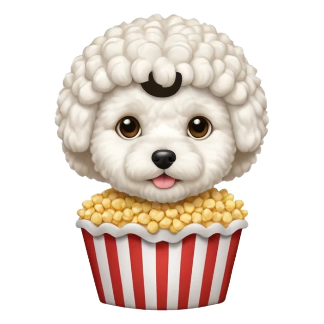 white bichon frise face with popcorn hair sticker