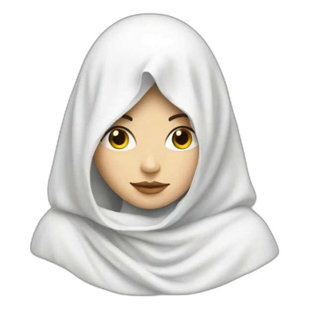 She is veiled, has a white face, and is beautiful  sticker