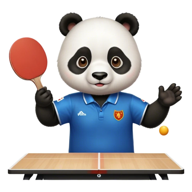 a cute panda wear Chinese team uniform play table tennis  sticker