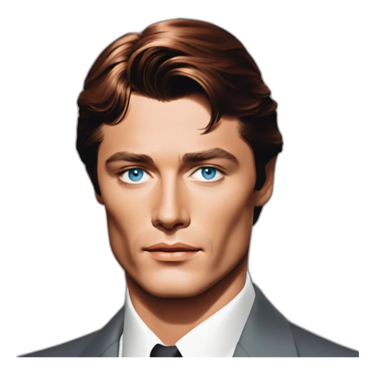 Alain Delon young spy blue eyes short red hair sticker