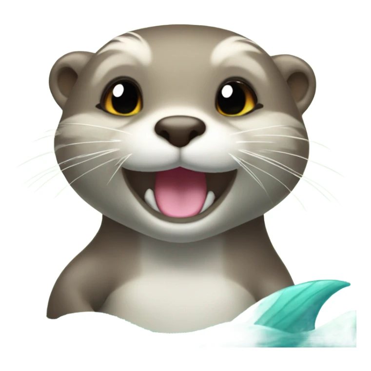 A cute and happy otter face as a mermaid princess. sticker