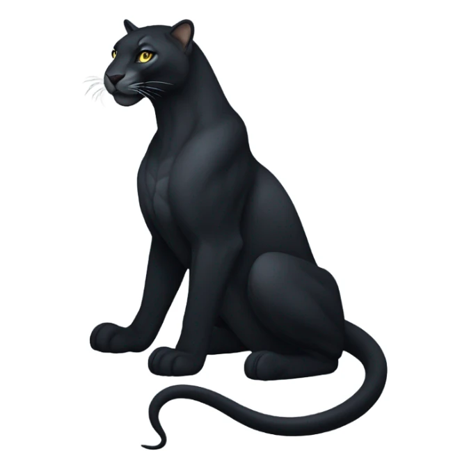 A sleek black puma in a majestic pose , with glowing eyes and a slight shimmer on its fur ply with sleek black snake. Stylized and elegant, minimalistic design, perfect for a luxury brand emoji sticker