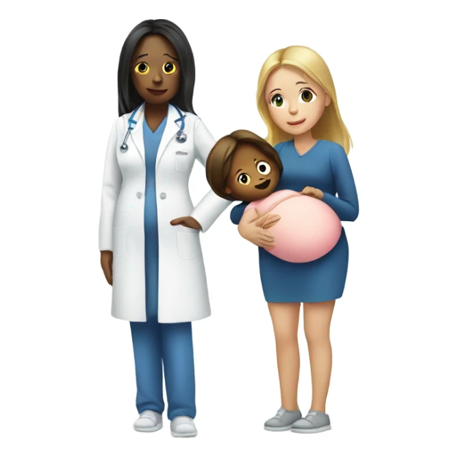 pregnant women with a nurse  sticker