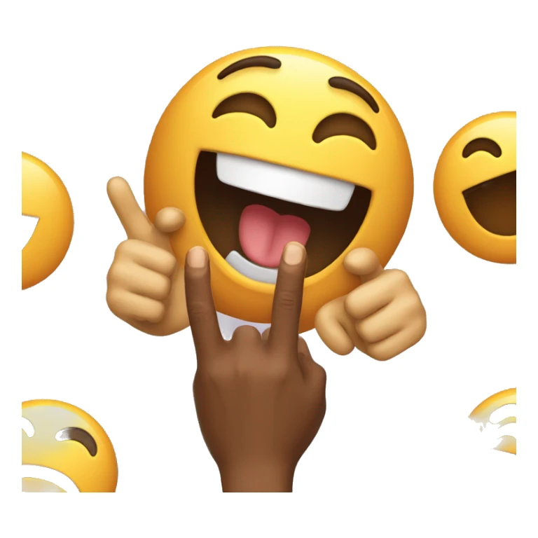 Laughing emoji with yolo hands sticker