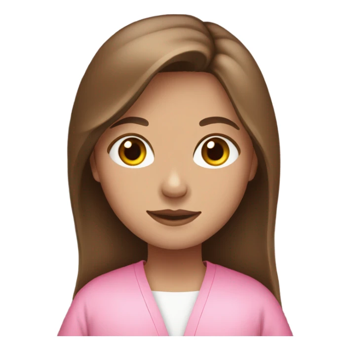 Girl with brown hair and pink robe sticker