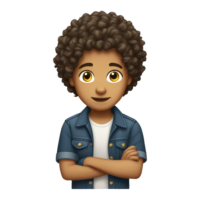 Hispanic boy with curly hair and light skin sticker
