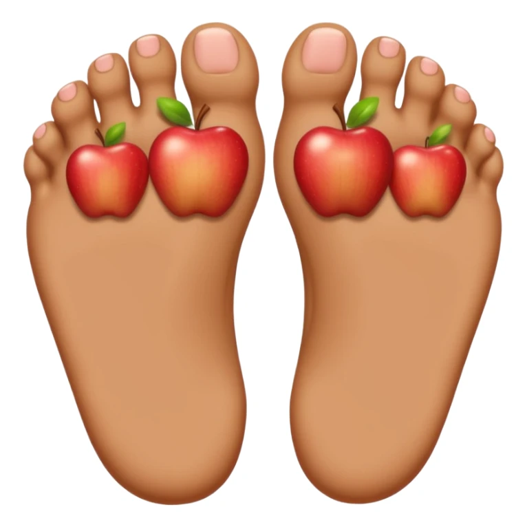 two cartoon feet, facing forward, simple apple emoji style sticker