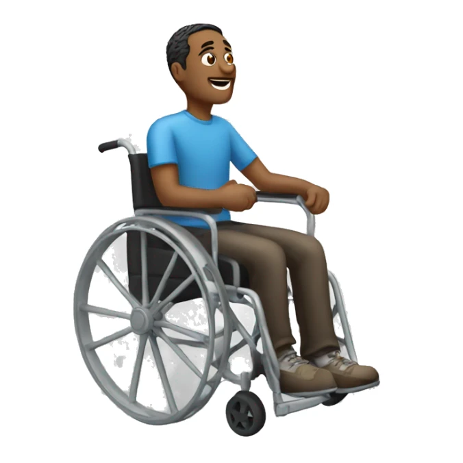 guy in a wheel chair sticker