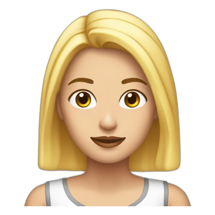 mujer bajita tez morena pelo rubio rizosa graciosa sticker