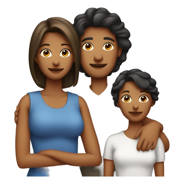 Family with dad, mom, and two daughters sticker