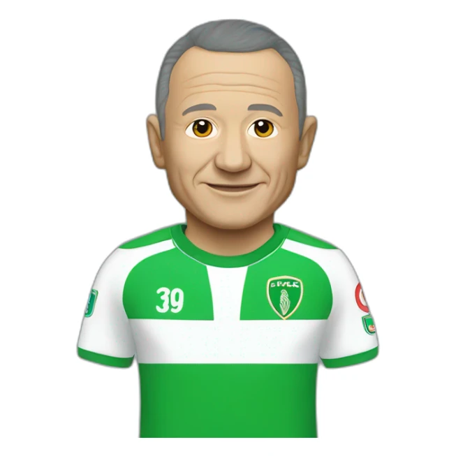 Jean Michel aulas with as saint Étienne shirt sticker