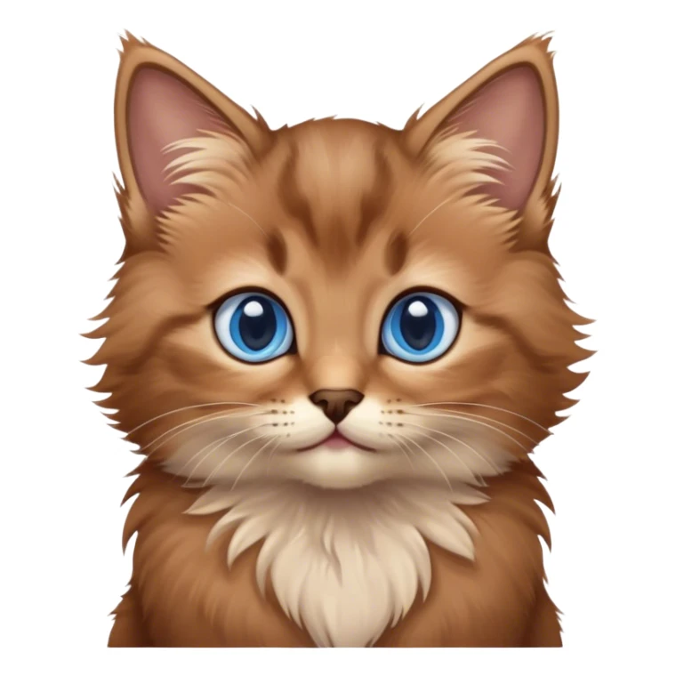 Brown kitten with blue eyes  sticker