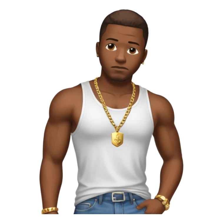 Create a GTA CJ - Carl Johnson from GTA San Andreas emoji for a teams chat but make it more original style to the game - make it more realistic to the GTA San Andreas game graphics sticker