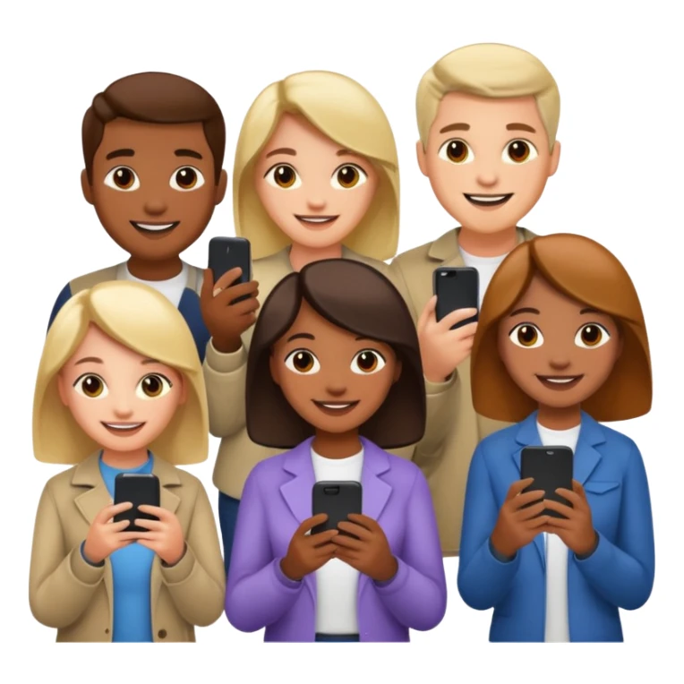 A LOT OF PEOPLE WITH PHONES sticker