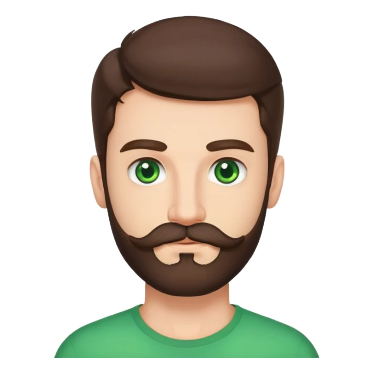 brunette boyfriend with beard and mustache and green eyes had huge brain sticker
