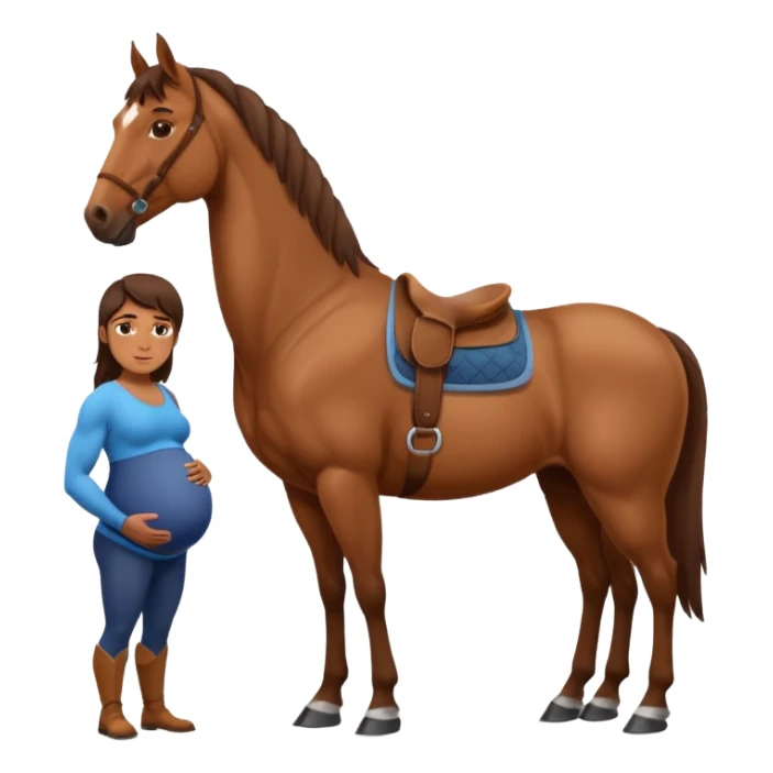 pregnant male with horse sticker