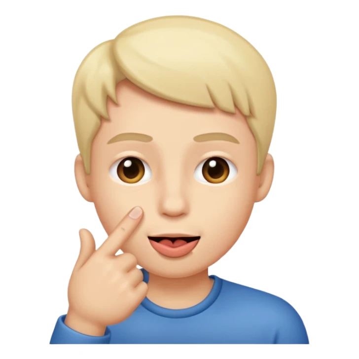 blinking with finger in mouth sticker