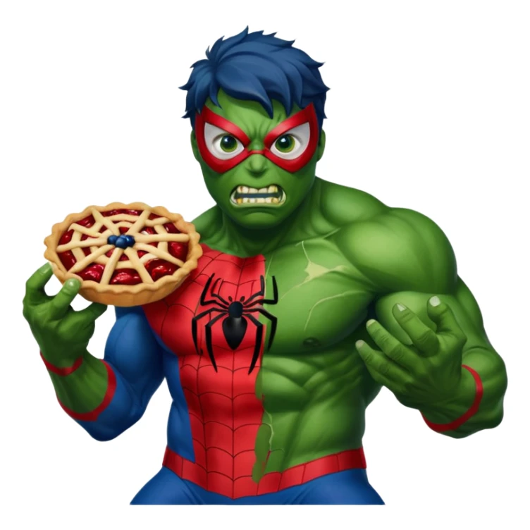 Homem aranha levando torta na cara de Hulk sticker