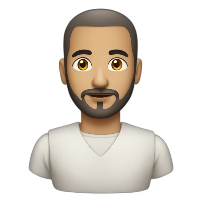 Arab man with shaved hair, goatee and light mustache  sticker