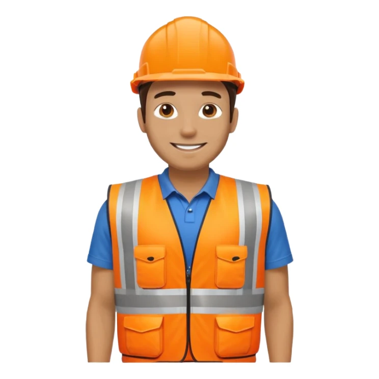 man in orange hi vis vest standing sticker