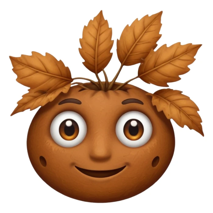 single comic dryleaf with only eyes and a smile sticker