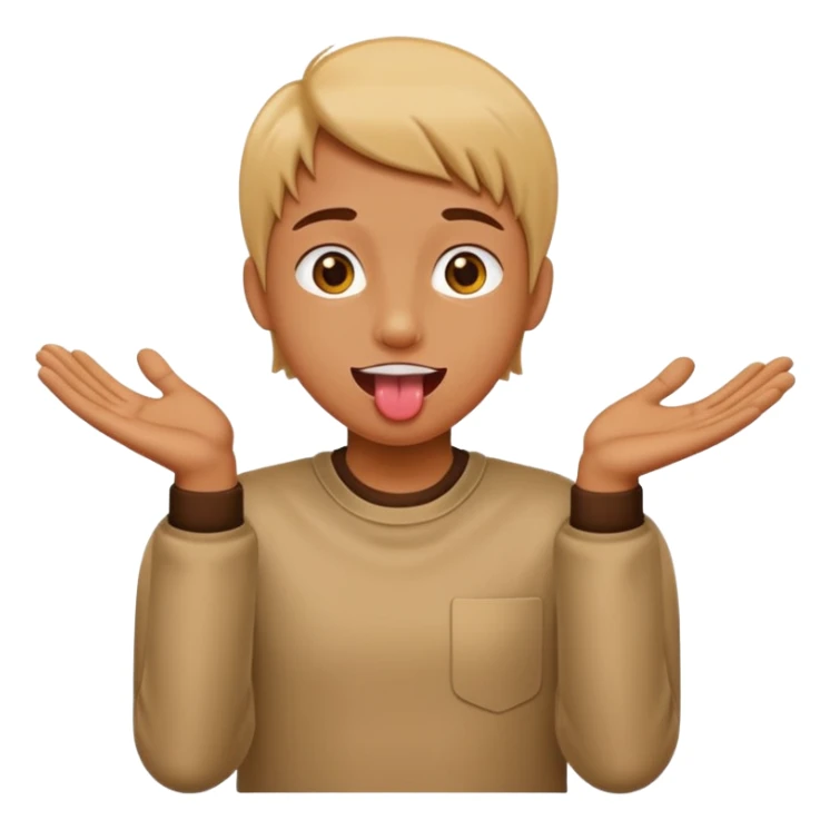 Tongue Out with hands to the side￼ sticker