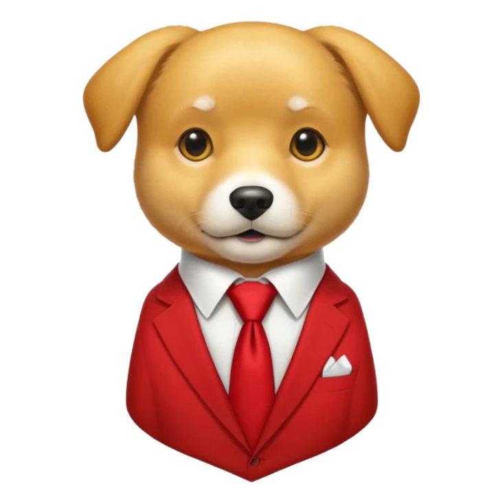 golden dog with white tie,red shirt sticker