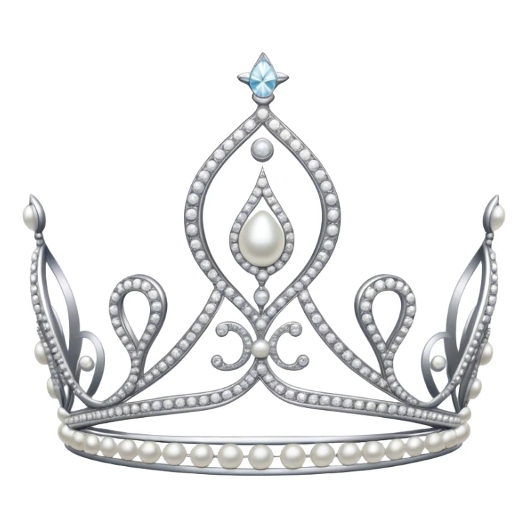 Sparkly silver tiara with pearls and diamonds  sticker