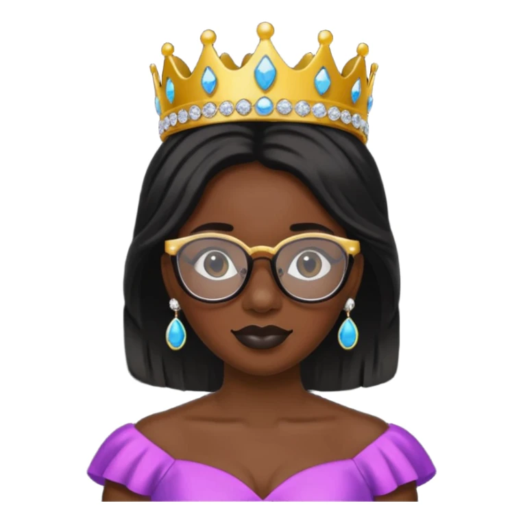 Prom queen black girl with glasses  sticker