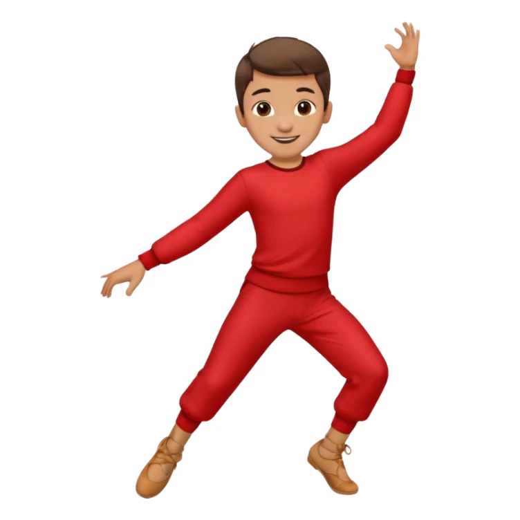 a boy is dancing with red outfit sticker