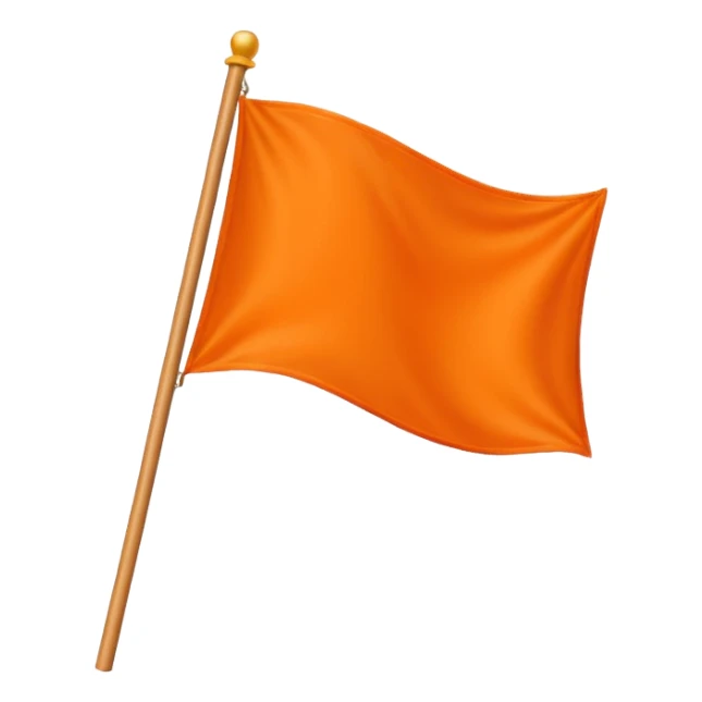 I want a flag  🚩🚩 like this but flag should be orange don't change shape just change color don't add eyes and smile sticker