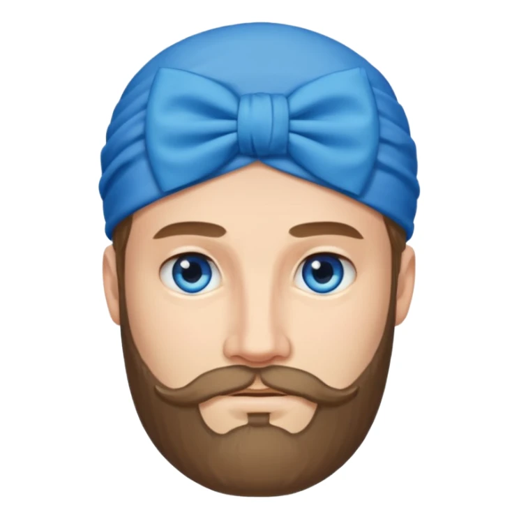 adult man with head bow with beard   sticker