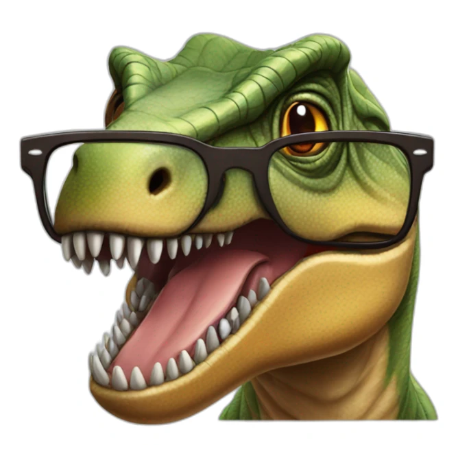 Jurassic Park T Rex wearing glasses sticker