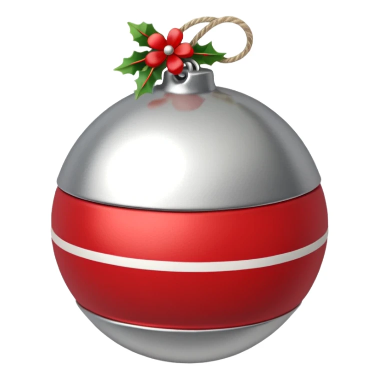 cute sleigh bell with red and white rope and floral decoratons sticker