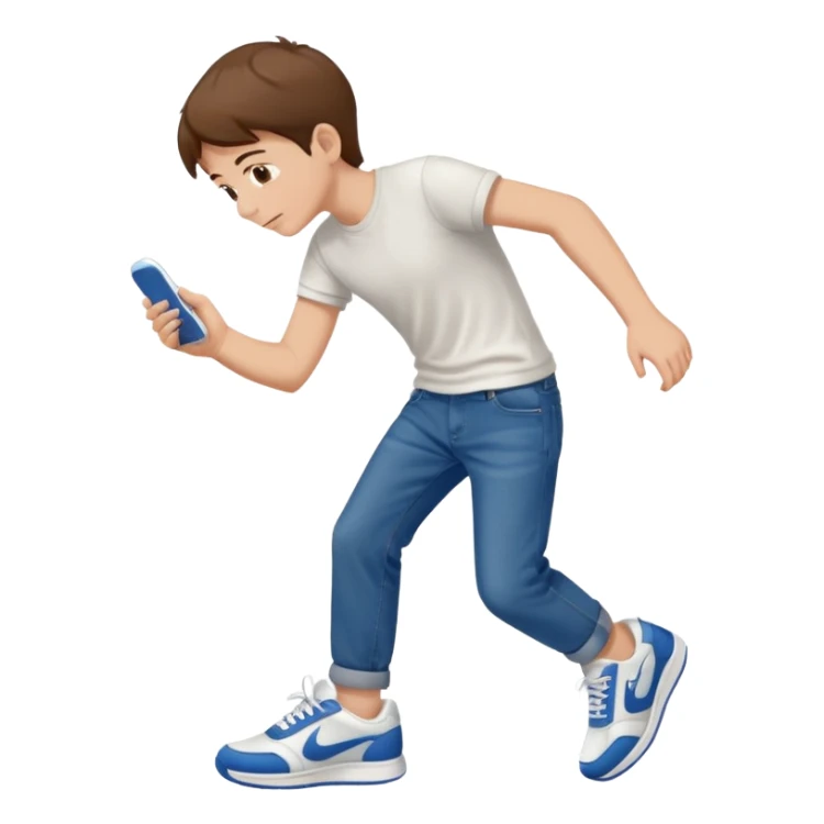 emoji- of a boy putting on his sneakers sticker