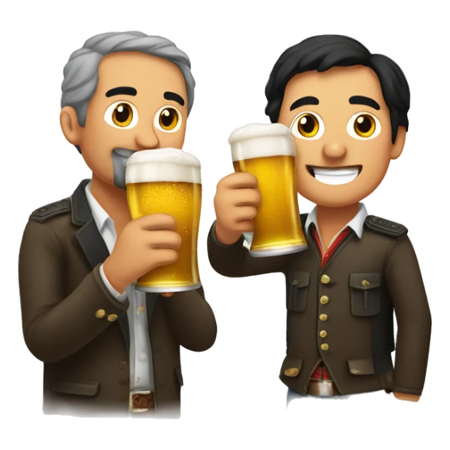 Bolivian man and German man drinking beer together sticker