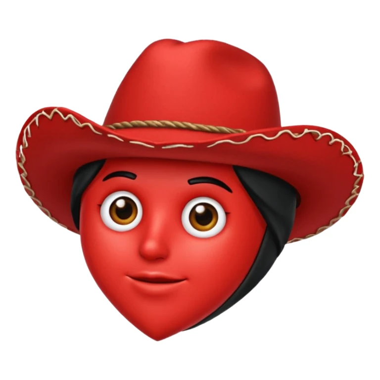 🫀ponle a este corazón un sombrero de vaquero color negro encima sticker