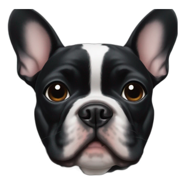 Black french bulldog face sticker