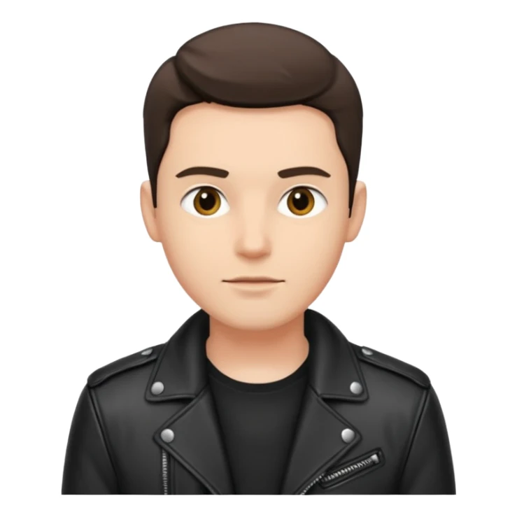 I want a black plain leather jacket emoji men sticker