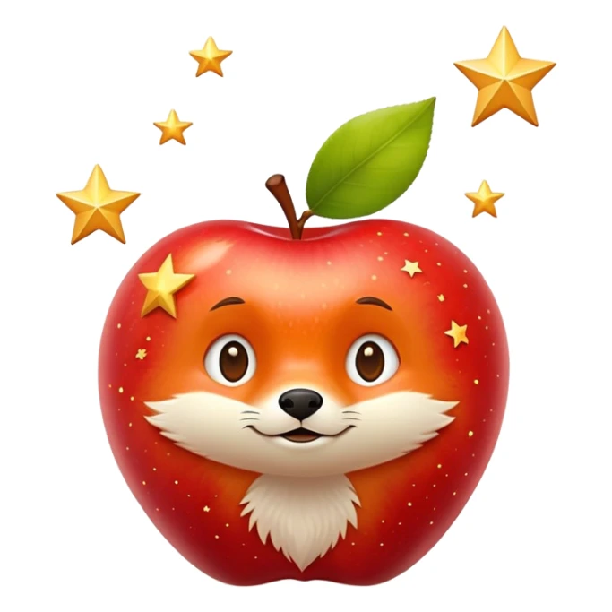 Apple with stars fantastic Mr fox sticker