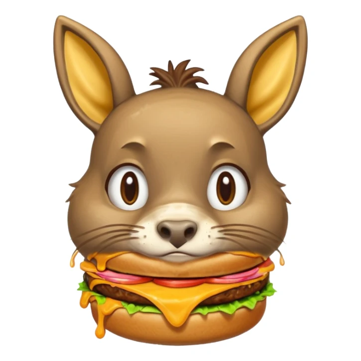 shit dripping of  donkey cat eating hamburgers sticker