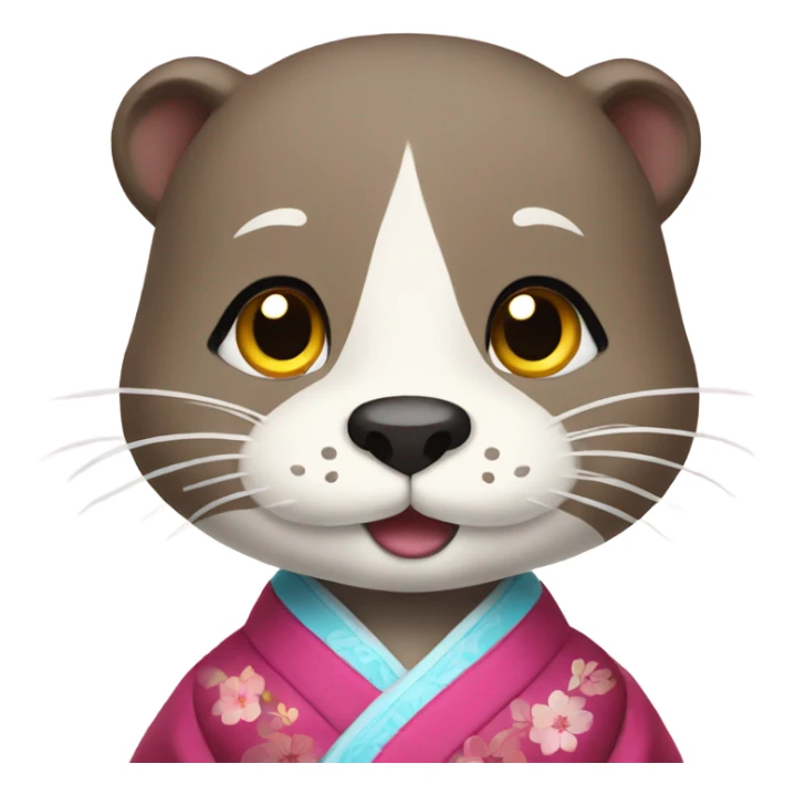 a otter face wearing traditional korean hanbok sticker