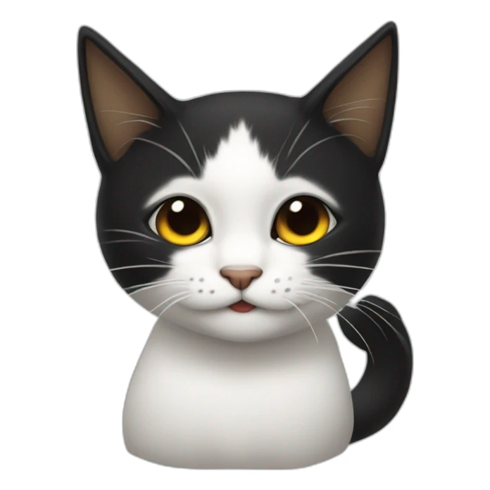 gato blanca y negra durmiendo sticker