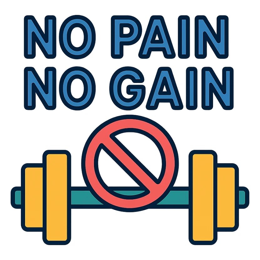 no pain, no gain sticker