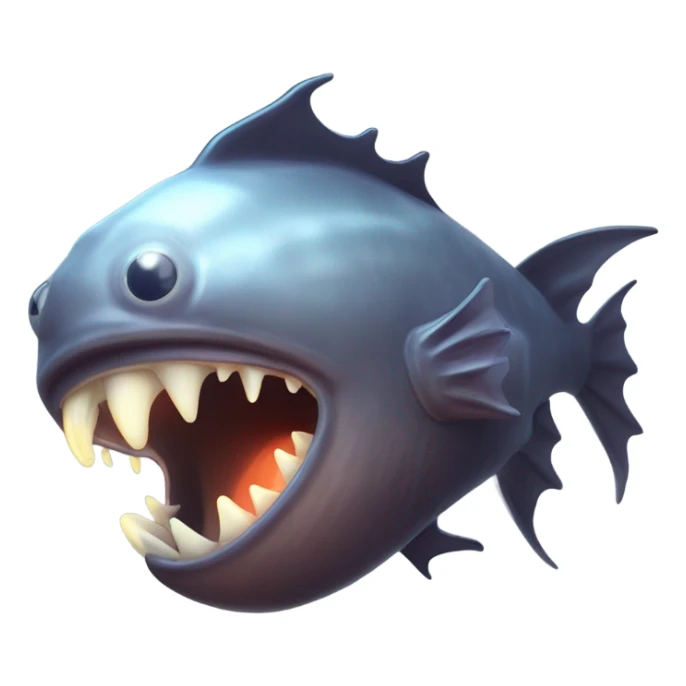 Anglerfish with glowing lure, sharp teeth, and big eyes. sticker