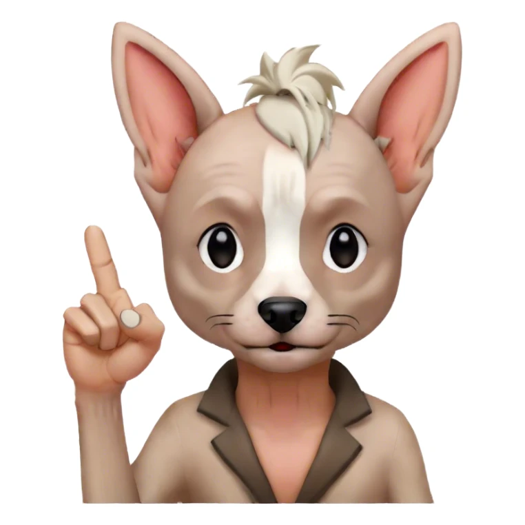 Chinese crested sticking up the middle finger  sticker